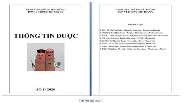 Thông tin Dược số 1 năm 2020