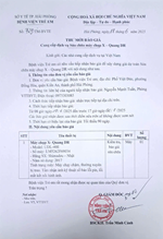 Thư mời báo giá số 729