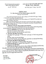 Thông báo số 01