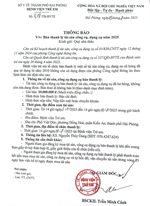 Thông báo số 818